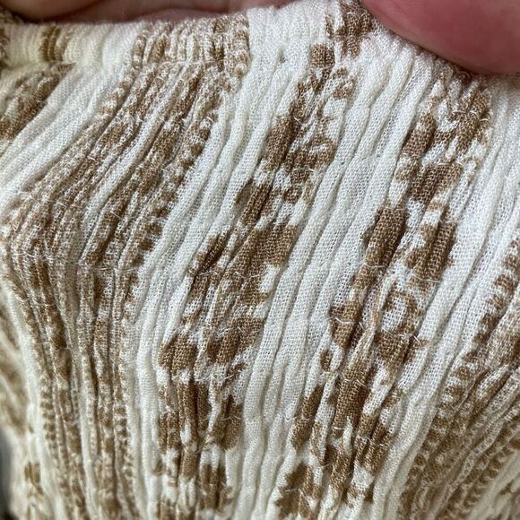 Sim & Sam Smocked Top Jumpsuit Natural Ivory Calico S - Picture 8 of 9